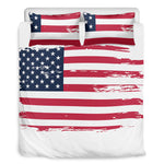 Grunge Flag Of USA Print Duvet Cover Bedding Set