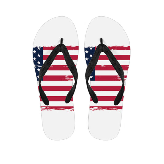 Grunge Flag Of USA Print Flip Flops