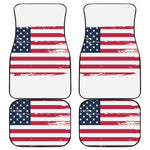 Grunge Flag Of USA Print Front and Back Car Floor Mats
