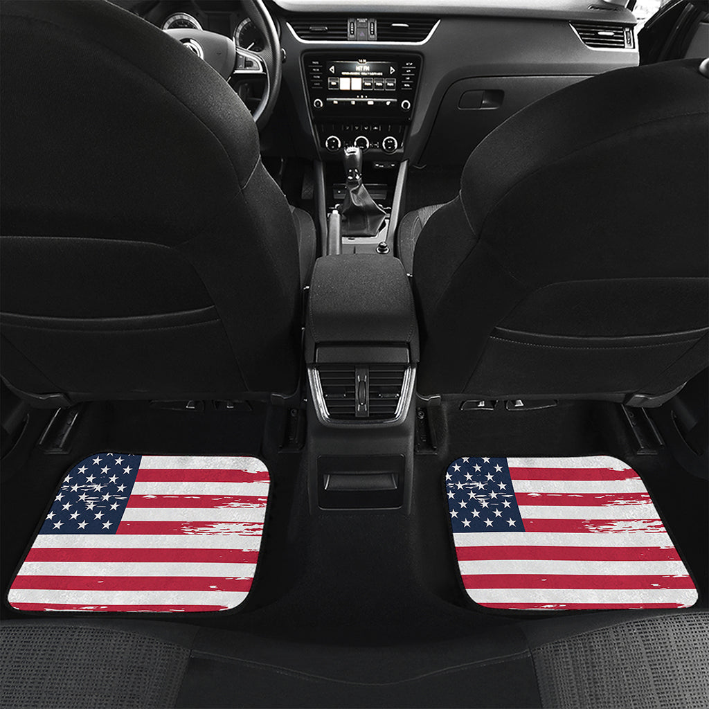 Grunge Flag Of USA Print Front and Back Car Floor Mats