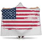 Grunge Flag Of USA Print Hooded Blanket