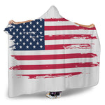 Grunge Flag Of USA Print Hooded Blanket
