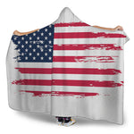 Grunge Flag Of USA Print Hooded Blanket