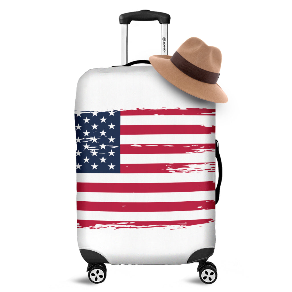 Grunge Flag Of USA Print Luggage Cover
