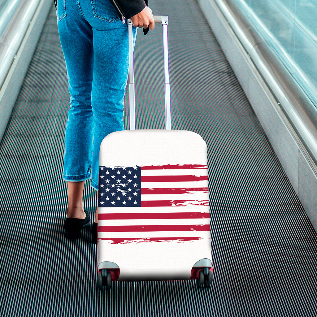 Grunge Flag Of USA Print Luggage Cover