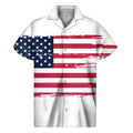 Grunge Flag Of USA Print Men's Short Sleeve Shirt