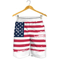 Grunge Flag Of USA Print Men's Shorts