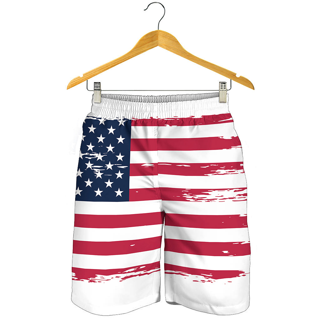 Grunge Flag Of USA Print Men's Shorts