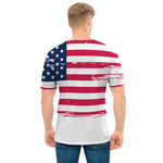 Grunge Flag Of USA Print Men's T-Shirt
