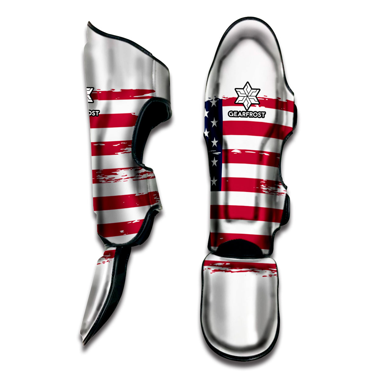 Grunge Flag Of USA Print Muay Thai Shin Guard