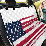 Grunge Flag Of USA Print Pet Car Back Seat Cover