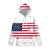 Grunge Flag Of USA Print Pullover Hoodie
