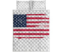 Grunge Flag Of USA Print Quilt Bed Set
