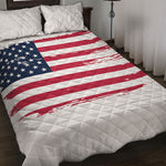 Grunge Flag Of USA Print Quilt Bed Set