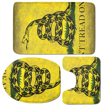 Grunge Gadsden Flag Print 3 Piece Bath Mat Set