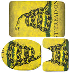 Grunge Gadsden Flag Print 3 Piece Bath Mat Set