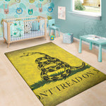 Grunge Gadsden Flag Print Area Rug