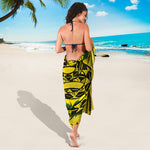 Grunge Gadsden Flag Print Beach Sarong Wrap