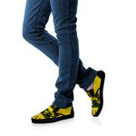 Grunge Gadsden Flag Print Black Slip On Shoes