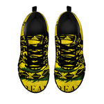 Grunge Gadsden Flag Print Black Sneakers
