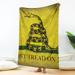 Grunge Gadsden Flag Print Blanket
