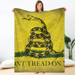 Grunge Gadsden Flag Print Blanket