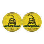 Grunge Gadsden Flag Print Car Coasters
