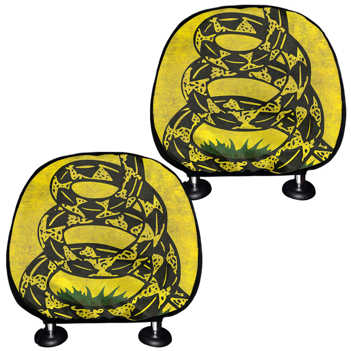 Grunge Gadsden Flag Print Car Headrest Covers
