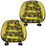 Grunge Gadsden Flag Print Car Headrest Covers