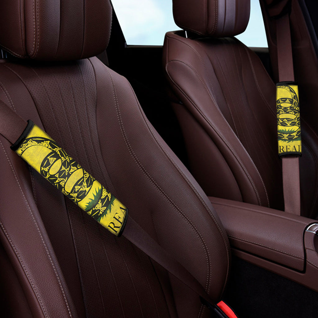 Grunge Gadsden Flag Print Car Seat Belt Covers