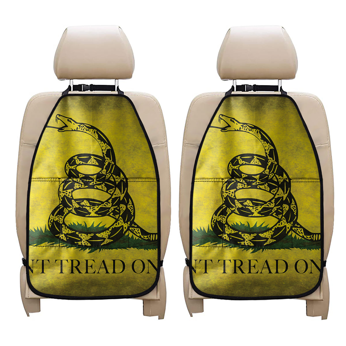 Grunge Gadsden Flag Print Car Seat Organizers