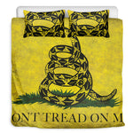 Grunge Gadsden Flag Print Duvet Cover Bedding Set