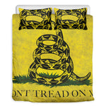 Grunge Gadsden Flag Print Duvet Cover Bedding Set