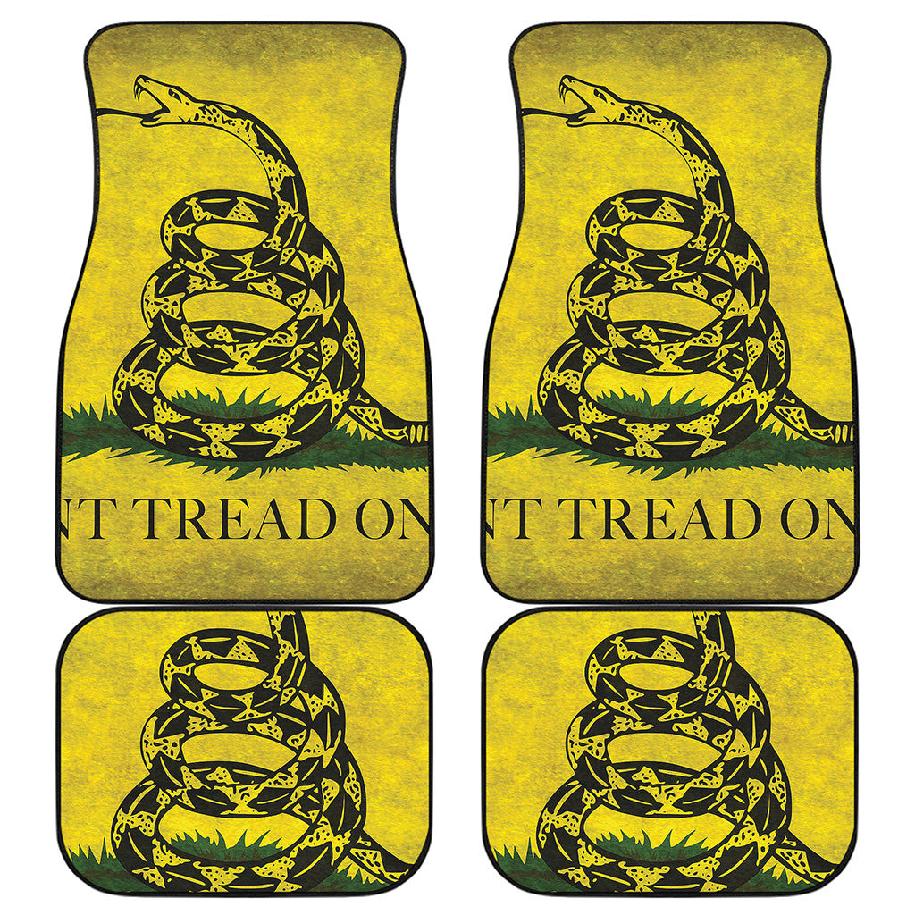 Grunge Gadsden Flag Print Front and Back Car Floor Mats
