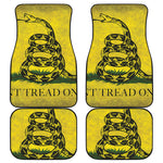 Grunge Gadsden Flag Print Front and Back Car Floor Mats