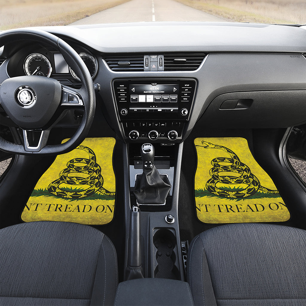Grunge Gadsden Flag Print Front and Back Car Floor Mats