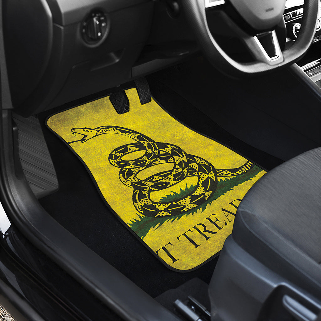 Grunge Gadsden Flag Print Front Car Floor Mats