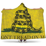 Grunge Gadsden Flag Print Hooded Blanket