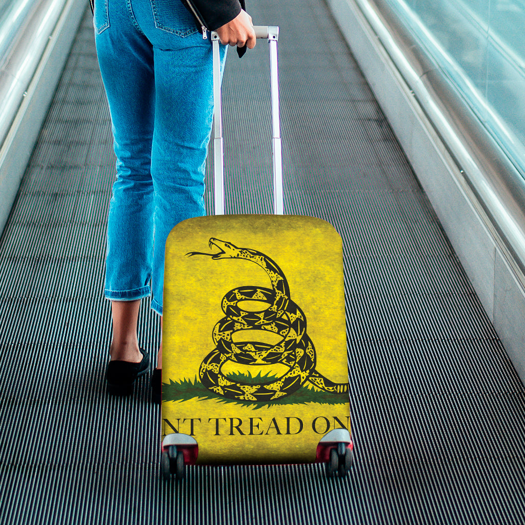 Grunge Gadsden Flag Print Luggage Cover