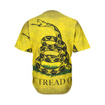 Grunge Gadsden Flag Print Men's Baseball Jersey