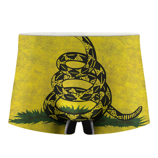 Grunge Gadsden Flag Print Men's Boxer Briefs
