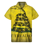 Grunge Gadsden Flag Print Men's Short Sleeve Shirt
