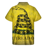 Grunge Gadsden Flag Print Men's Short Sleeve Shirt