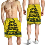 Grunge Gadsden Flag Print Men's Shorts