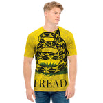 Grunge Gadsden Flag Print Men's T-Shirt