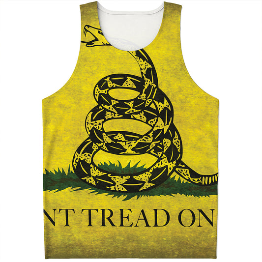 Grunge Gadsden Flag Print Men's Tank Top