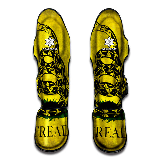 Grunge Gadsden Flag Print Muay Thai Shin Guard