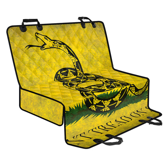 Grunge Gadsden Flag Print Pet Car Back Seat Cover