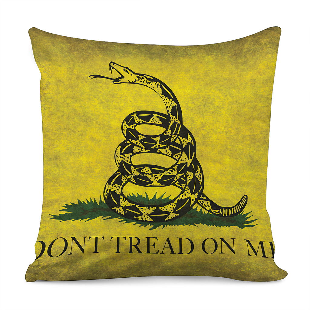 Grunge Gadsden Flag Print Pillow Cover