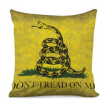 Grunge Gadsden Flag Print Pillow Cover
